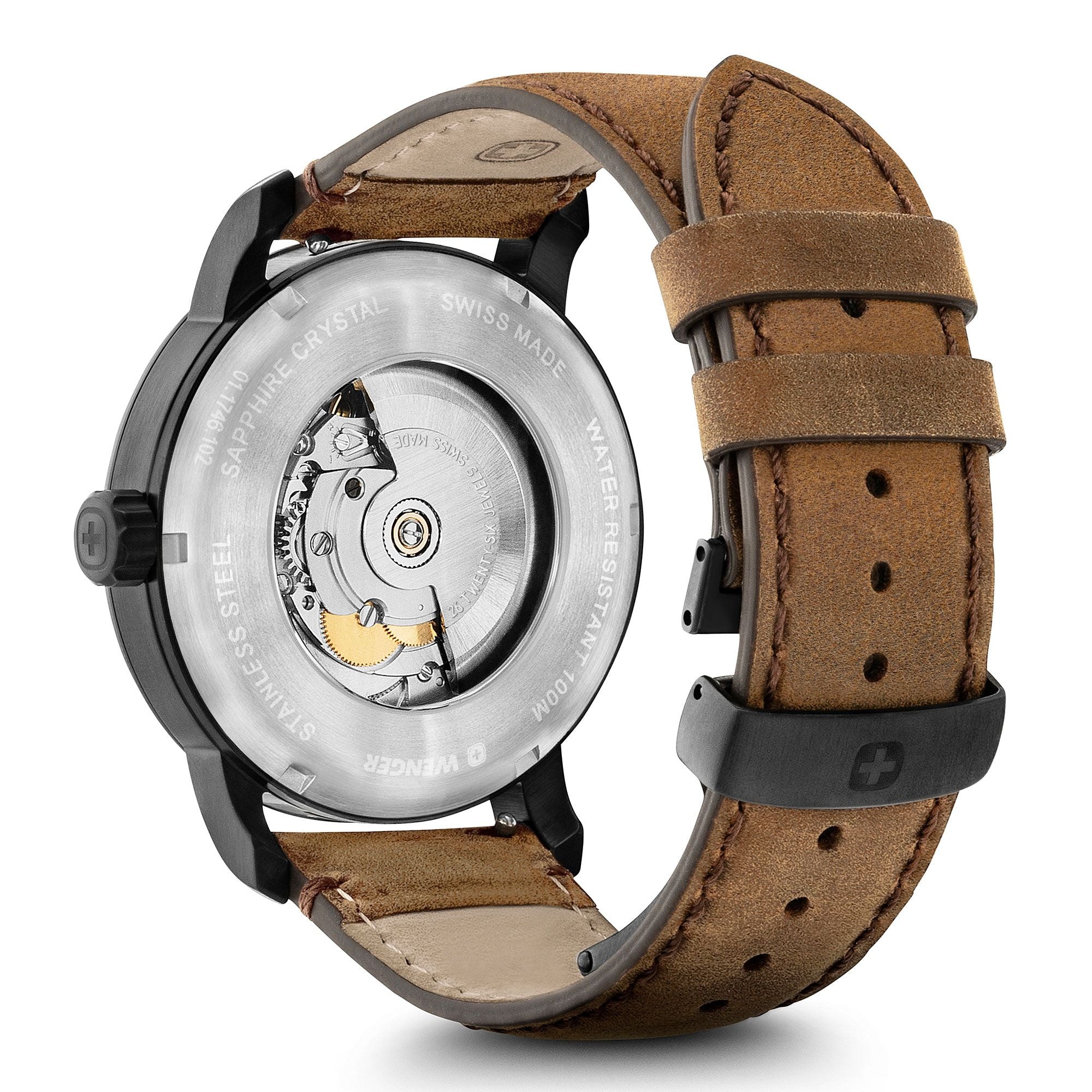 Wenger Urban Metropolitan Automatic Black Dial Leather Watch 01.1746.102