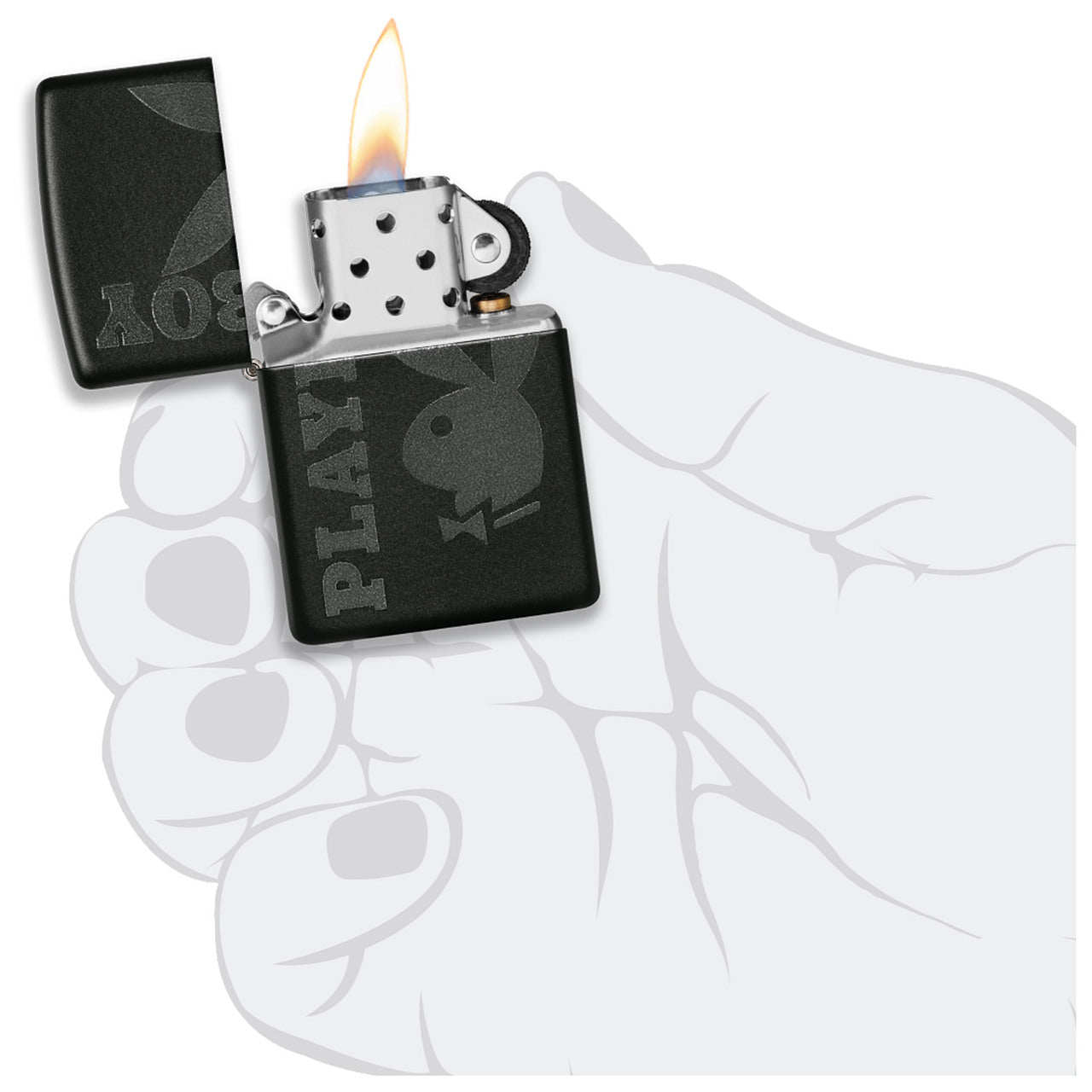 Zippo Playboy Logo Black Matte Lighter 99342