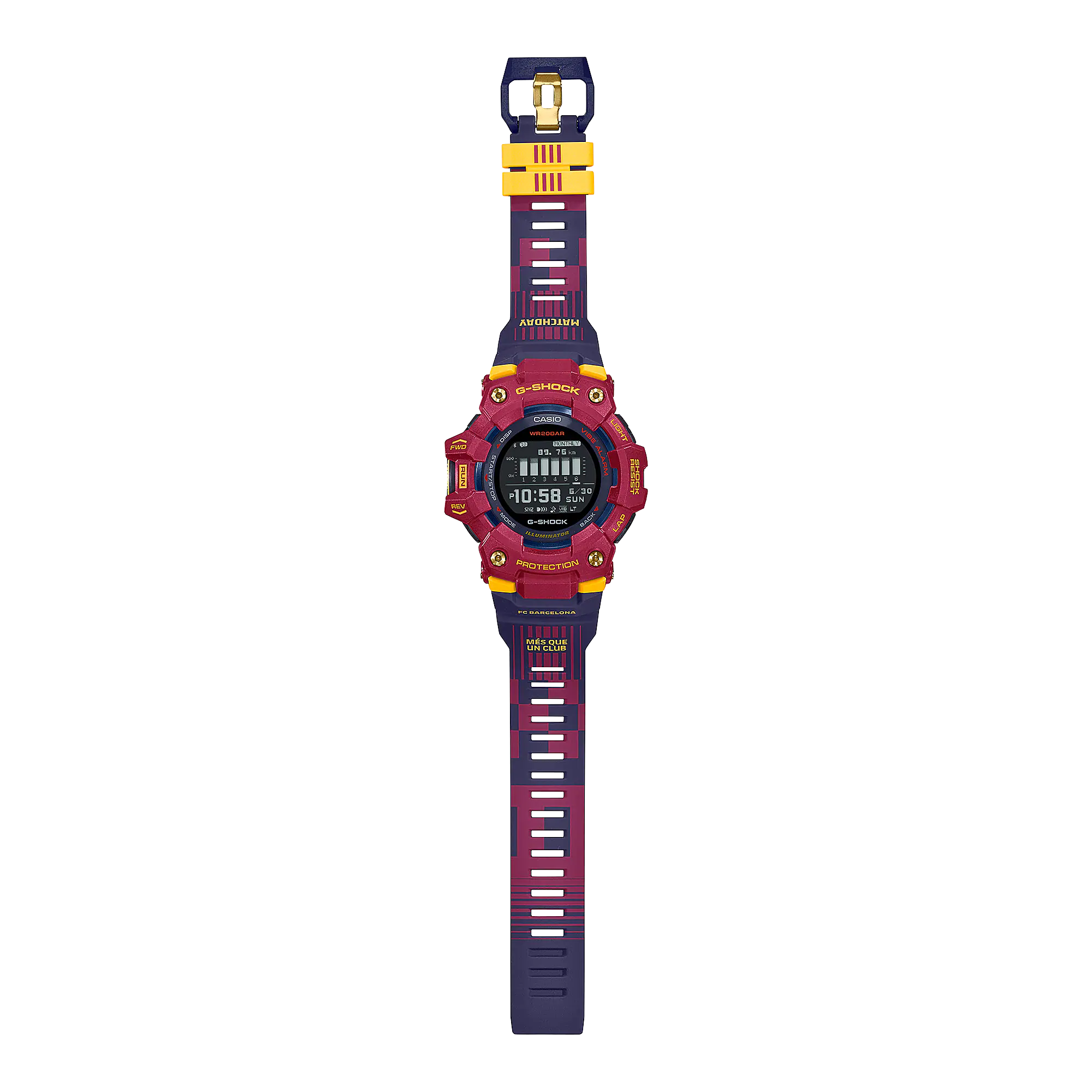G-Shock G-Squad Blue and Red Resin Band Watch GBD100BAR-4D
