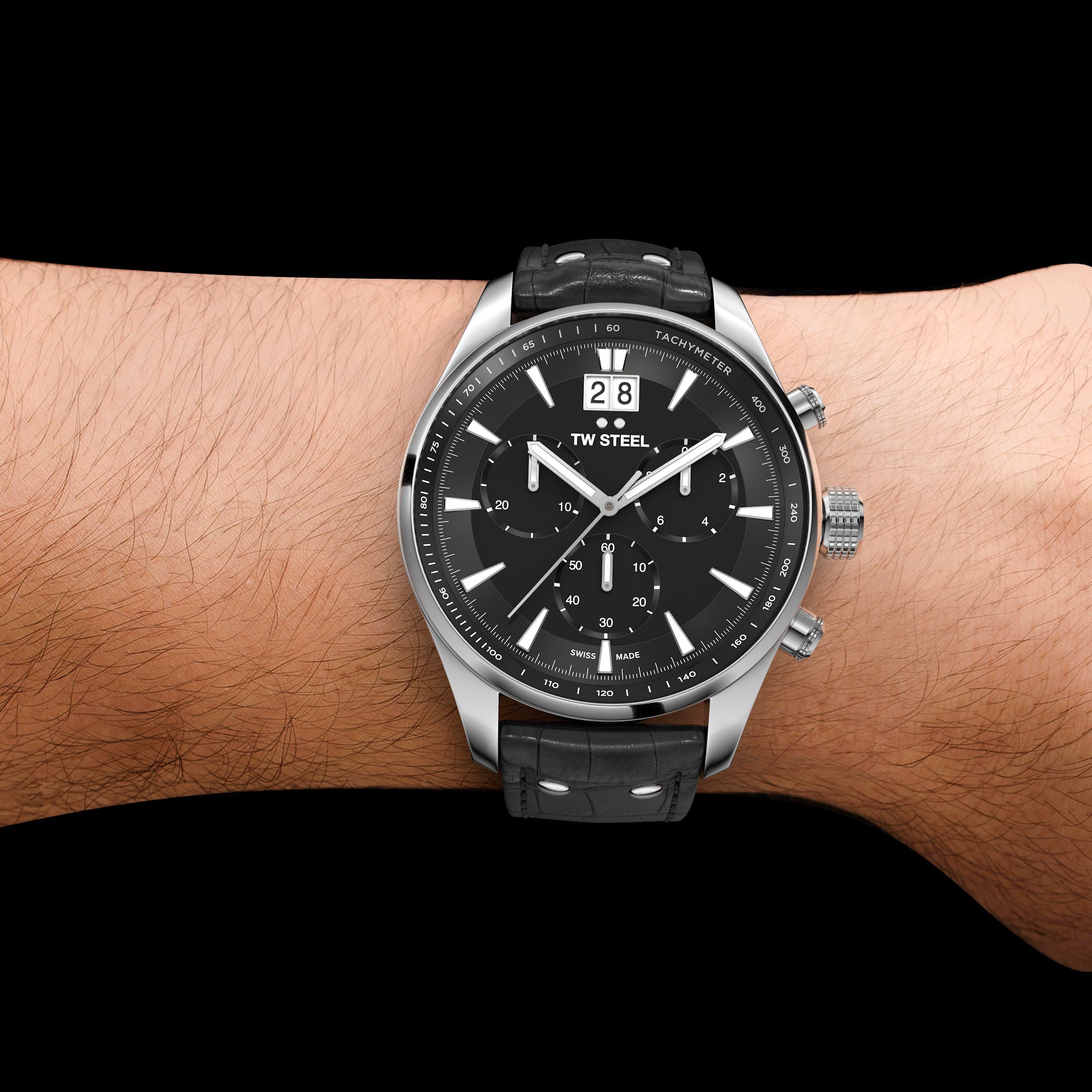 TW Steel Ace Aternus 45mm Chronograph Black Leather