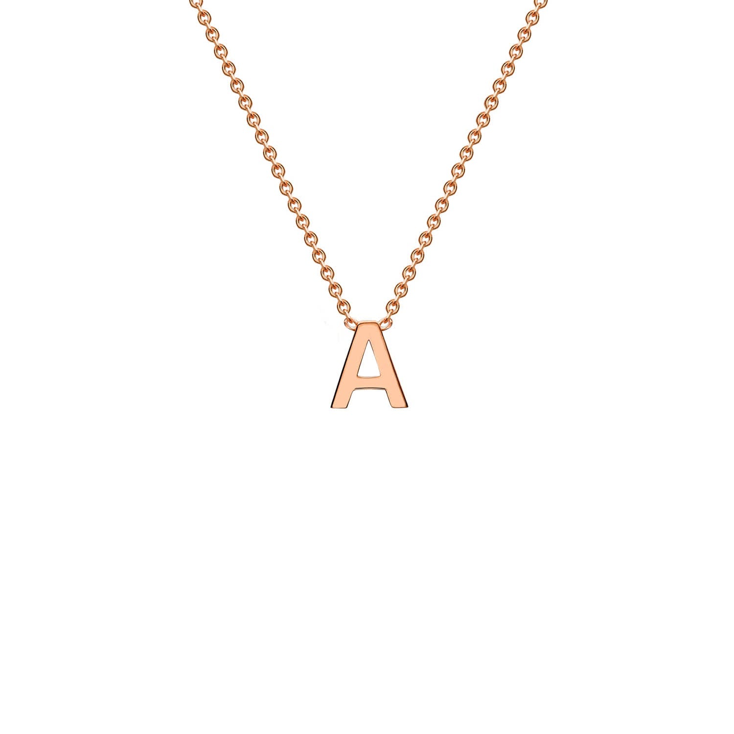 "A" Rose Gold Initial Necklace