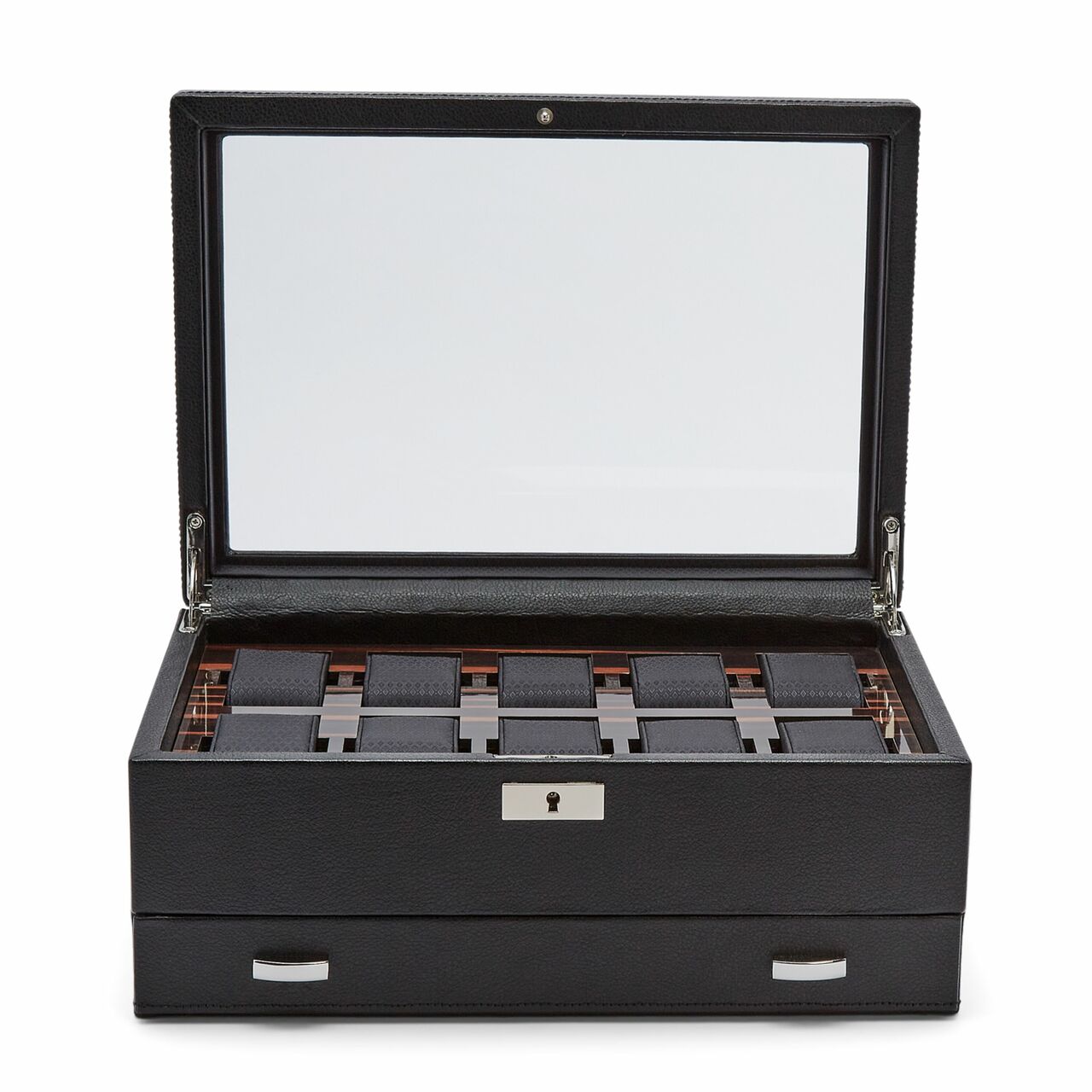 Wolf Roadster 10PC Watch Box with Drawer Black 477656