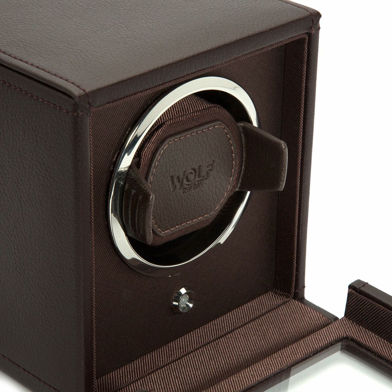 Wolf "Cub" Single Watch Winder with Cover - Vegan Leather