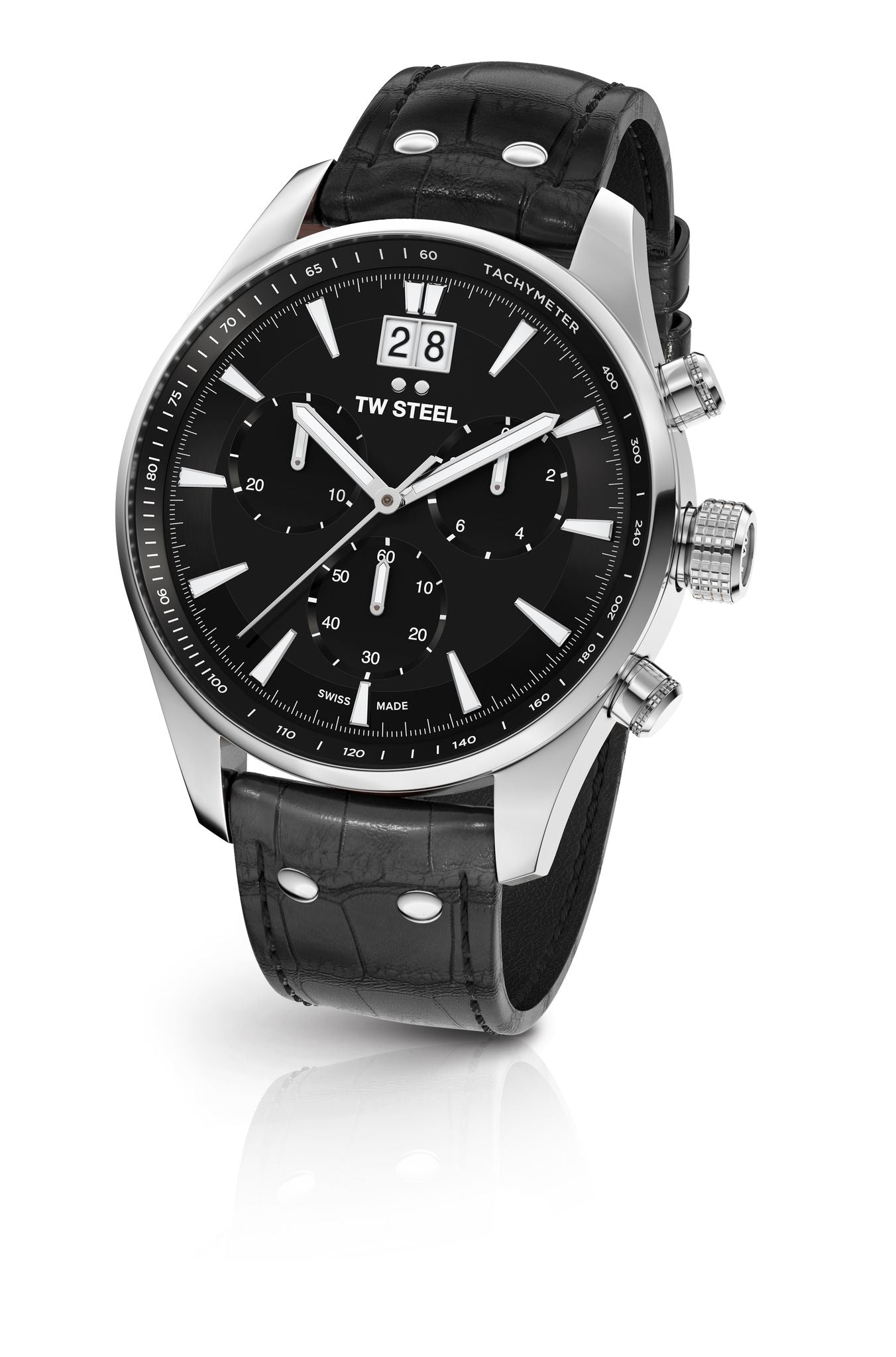 TW Steel Ace Aternus 45mm Chronograph Black Leather