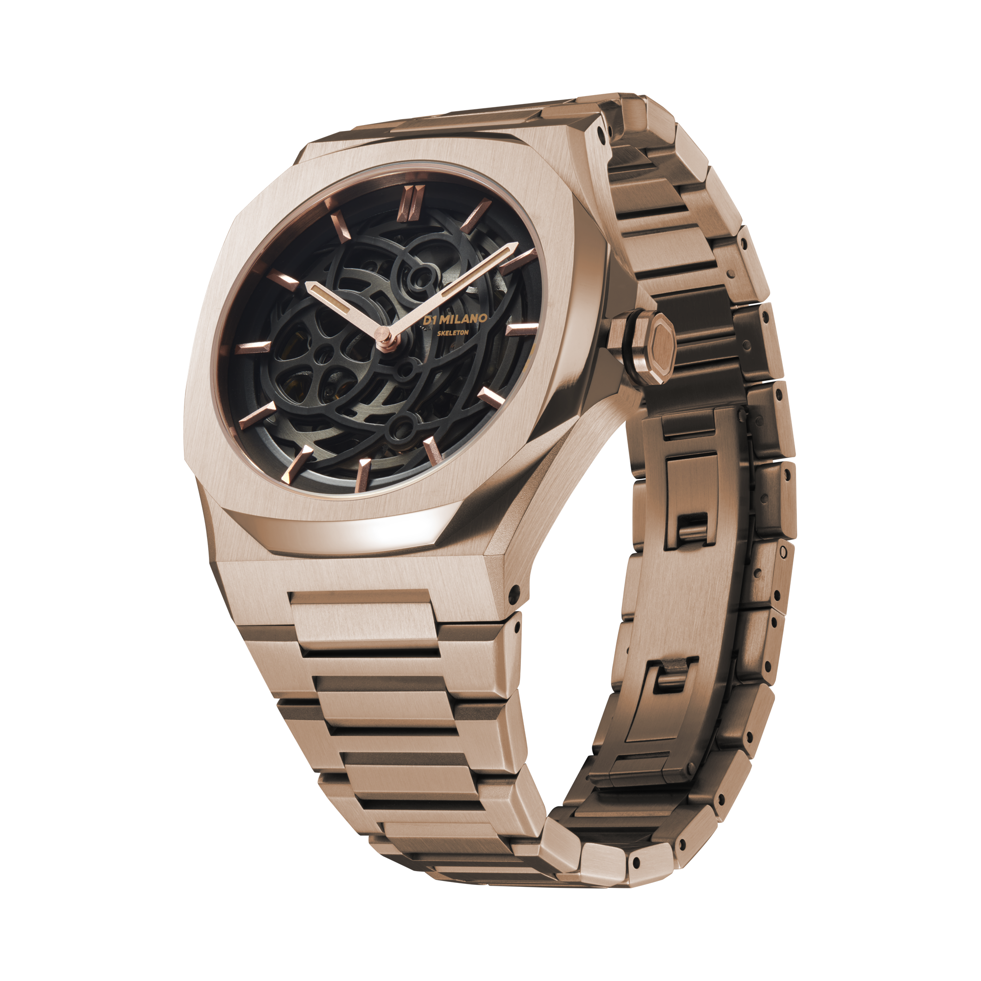 D1 Milano Rose Gold Skeleton Automatic Watch