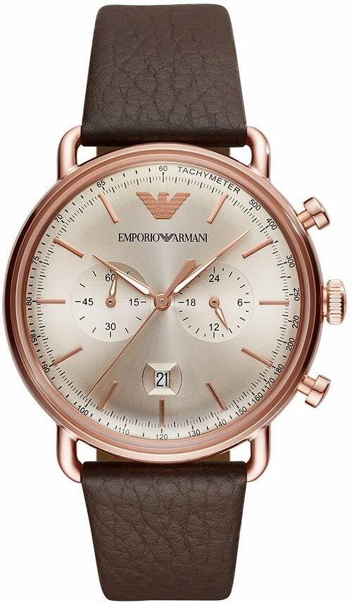 slim fit dress slacks Rose Gold and Brown Watch