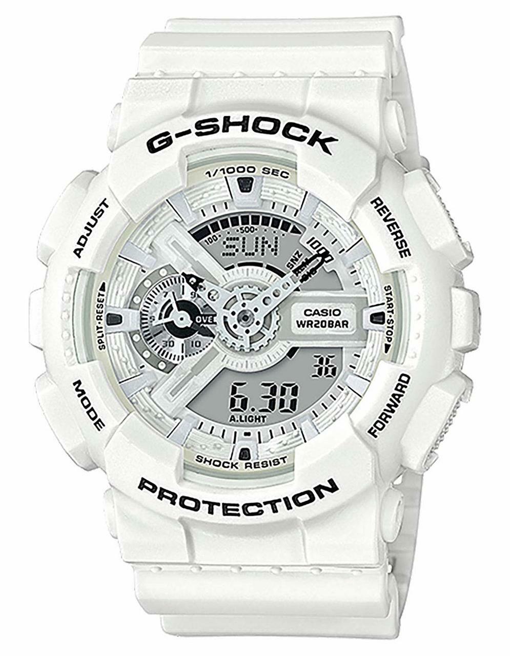 G-Shock Analog Digital White Resin Band Watch GA110MW-7A