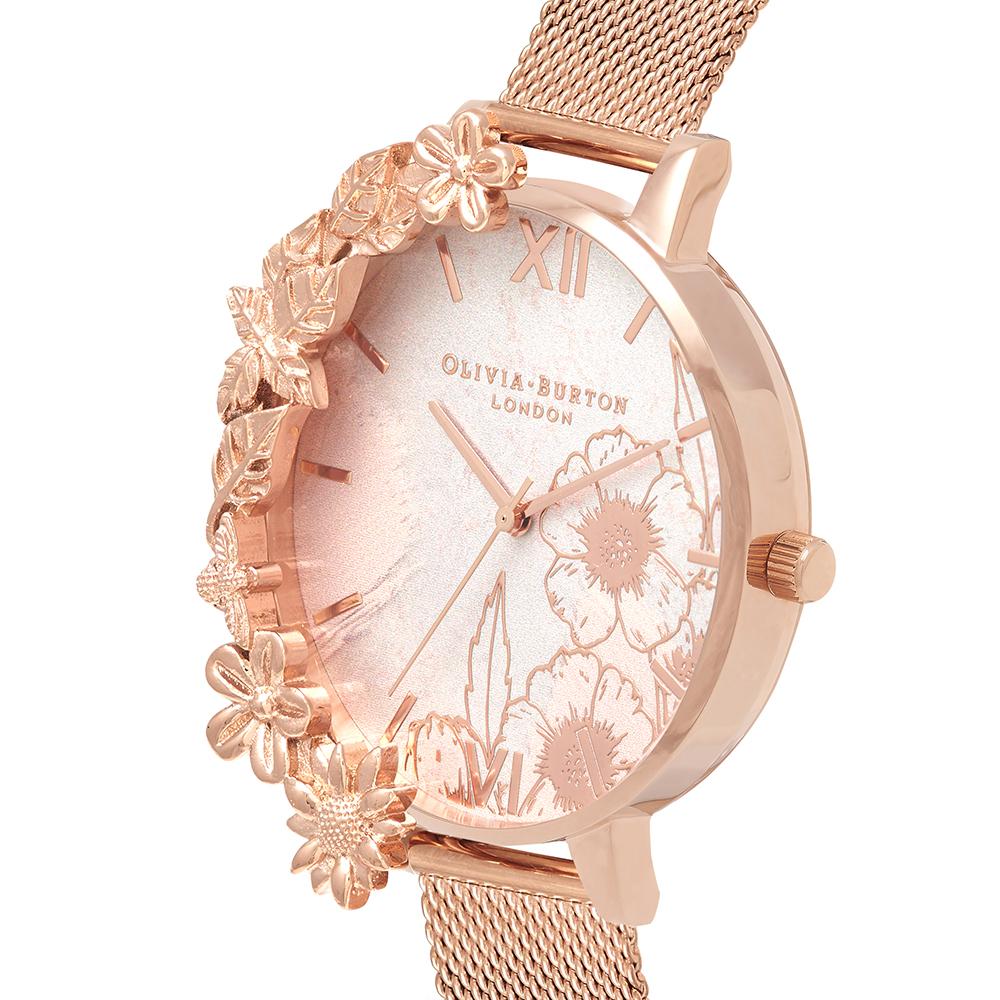 Olivia Burton Case Cuffs Rose Gold Watch - Rose Gold