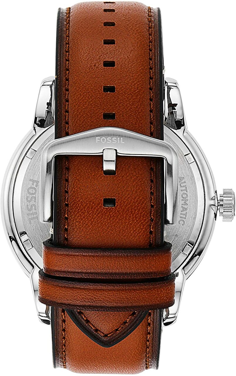 Fossil Townsman Automatic Blue Dial Brown Leather Watch