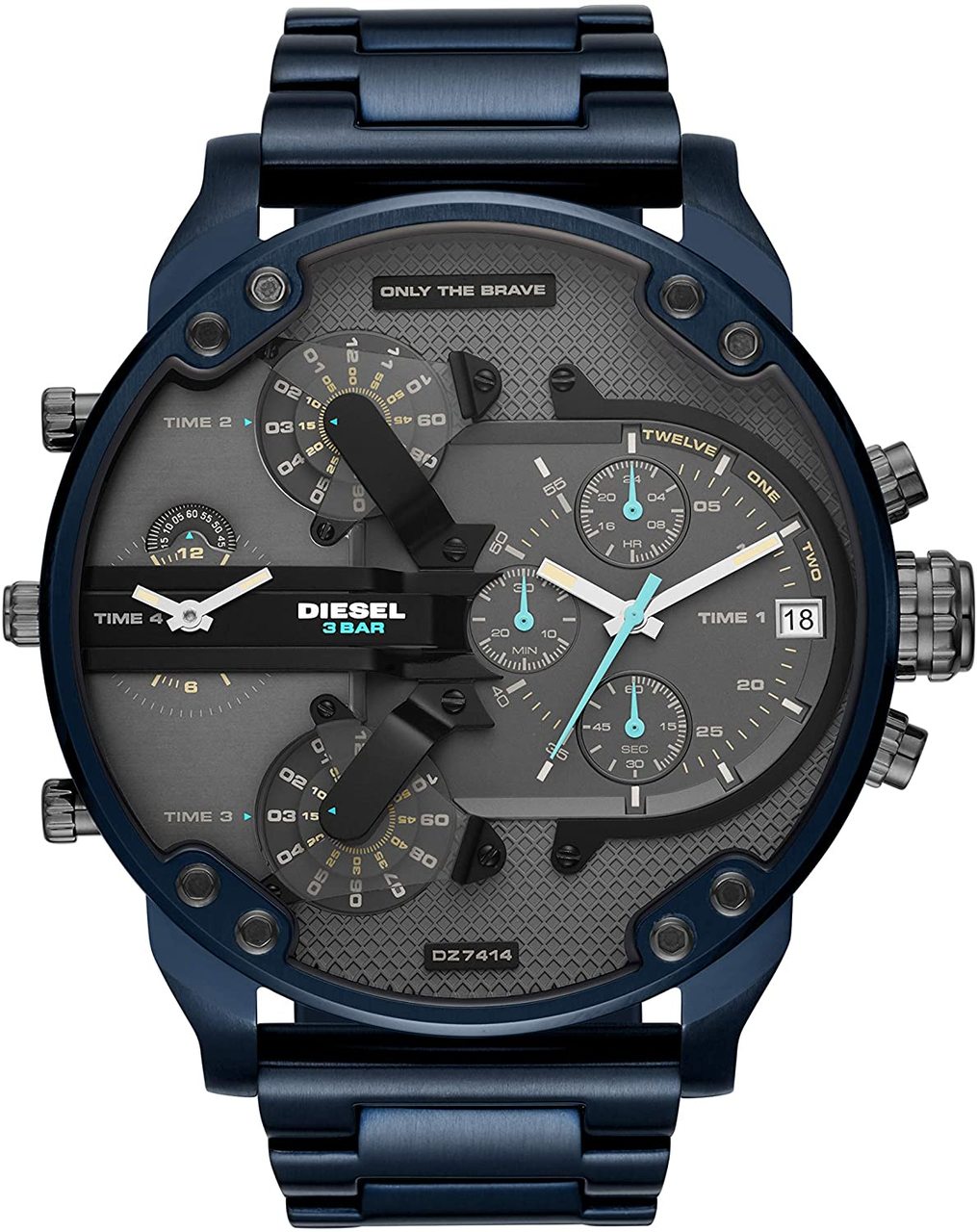 Diesel Daddy Chronograph Blue Stainless Steel Mens Watch DZ741 - Main Image
