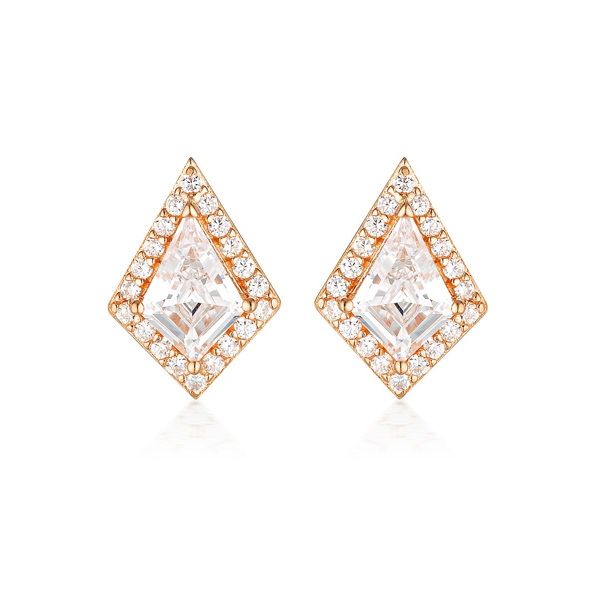 GEORGINI ROCK STAR SHIELD ROSE GOLD EARRINGS