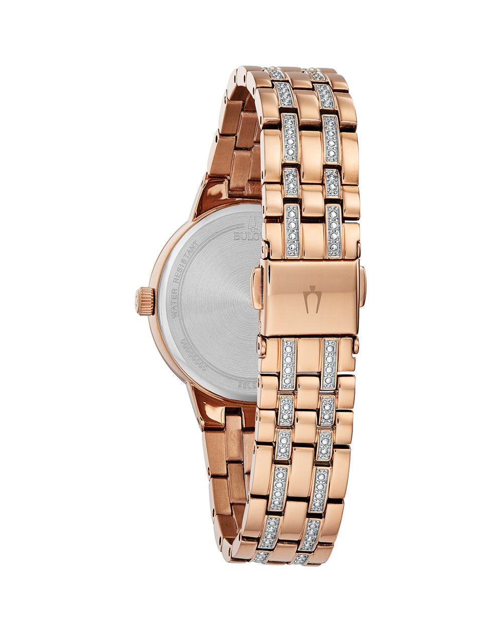 Bulova Crystal Embellished Rose Gold Women's Watch 98L266