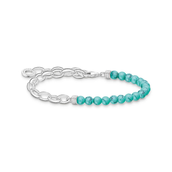 THOMAS SABO Link Chain Turquoise Bead Bracelet