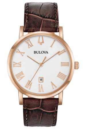 Bulova Classic Brown Leather Strap Men's Watch 97B184