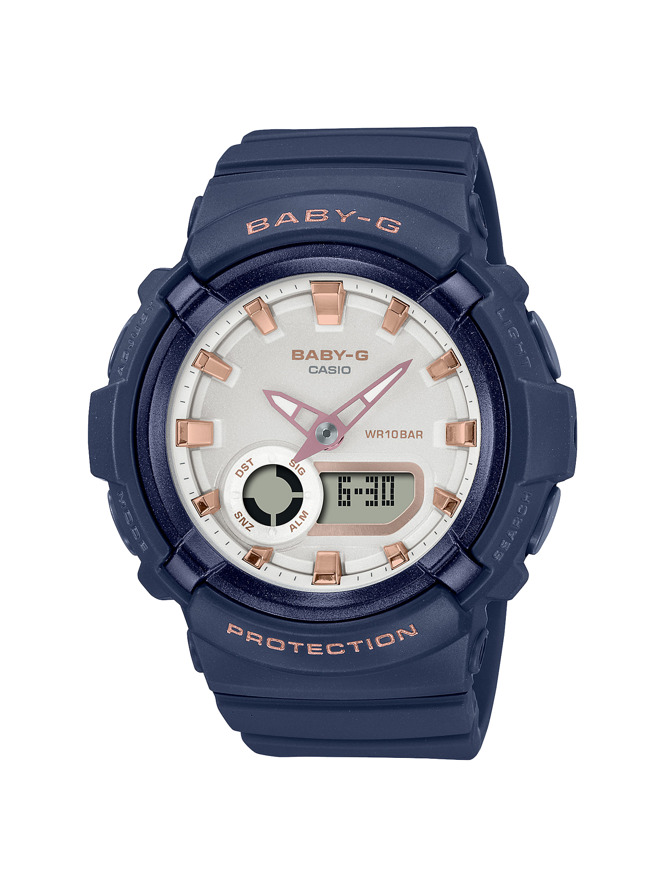 BABY G DUO Metallic Accents Navy Resin Band Watch BGA280BA 2A