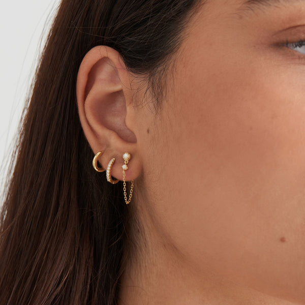 Ania Haie Gold Sparkle Huggie Hoop Earrings