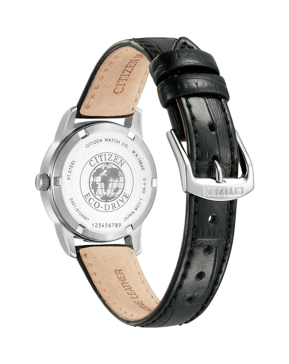 Citizen Eco-Drive Black Leather Dress Watch EW3260-17A