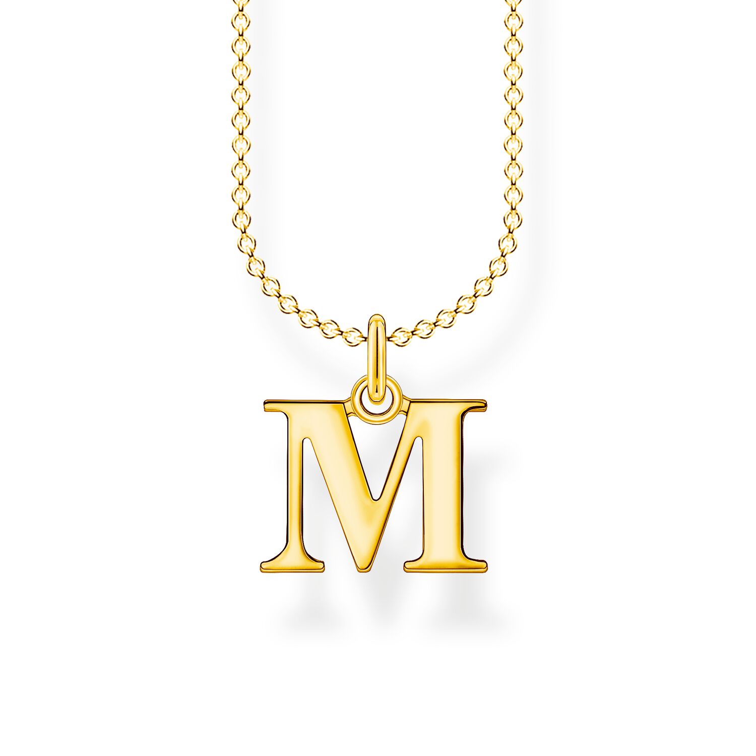 Thomas Sabo Letter M Gold and White Stones Pendant Charms