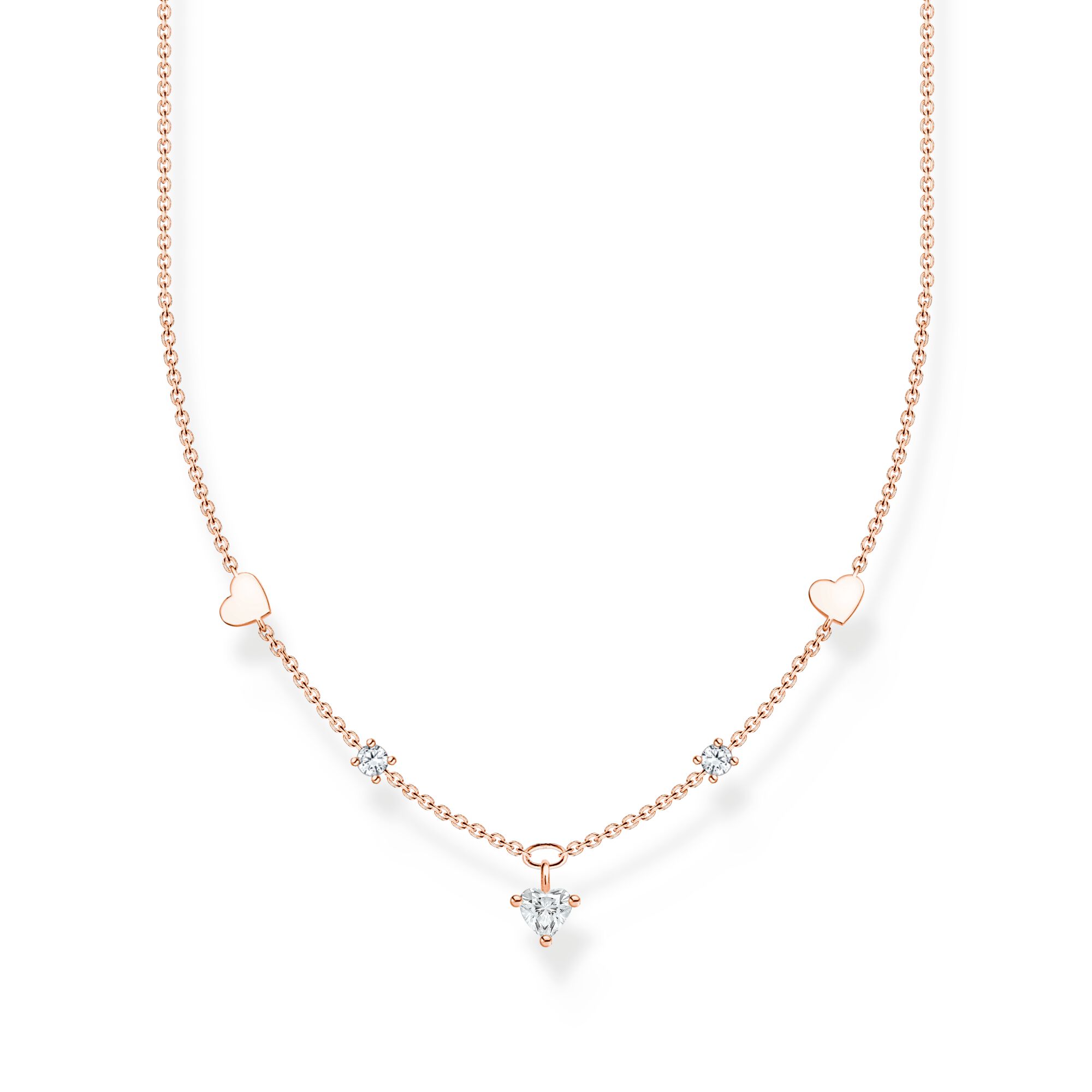 Rose gold store necklace with heart