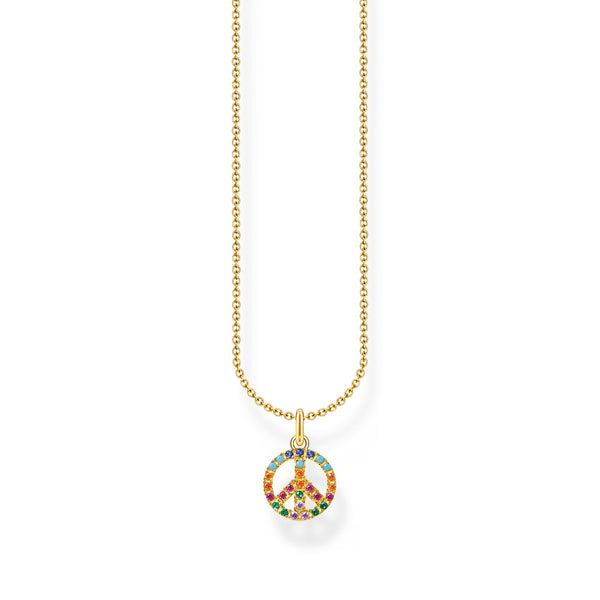 THOMAS SABO Necklace peace with colourful stones gold
