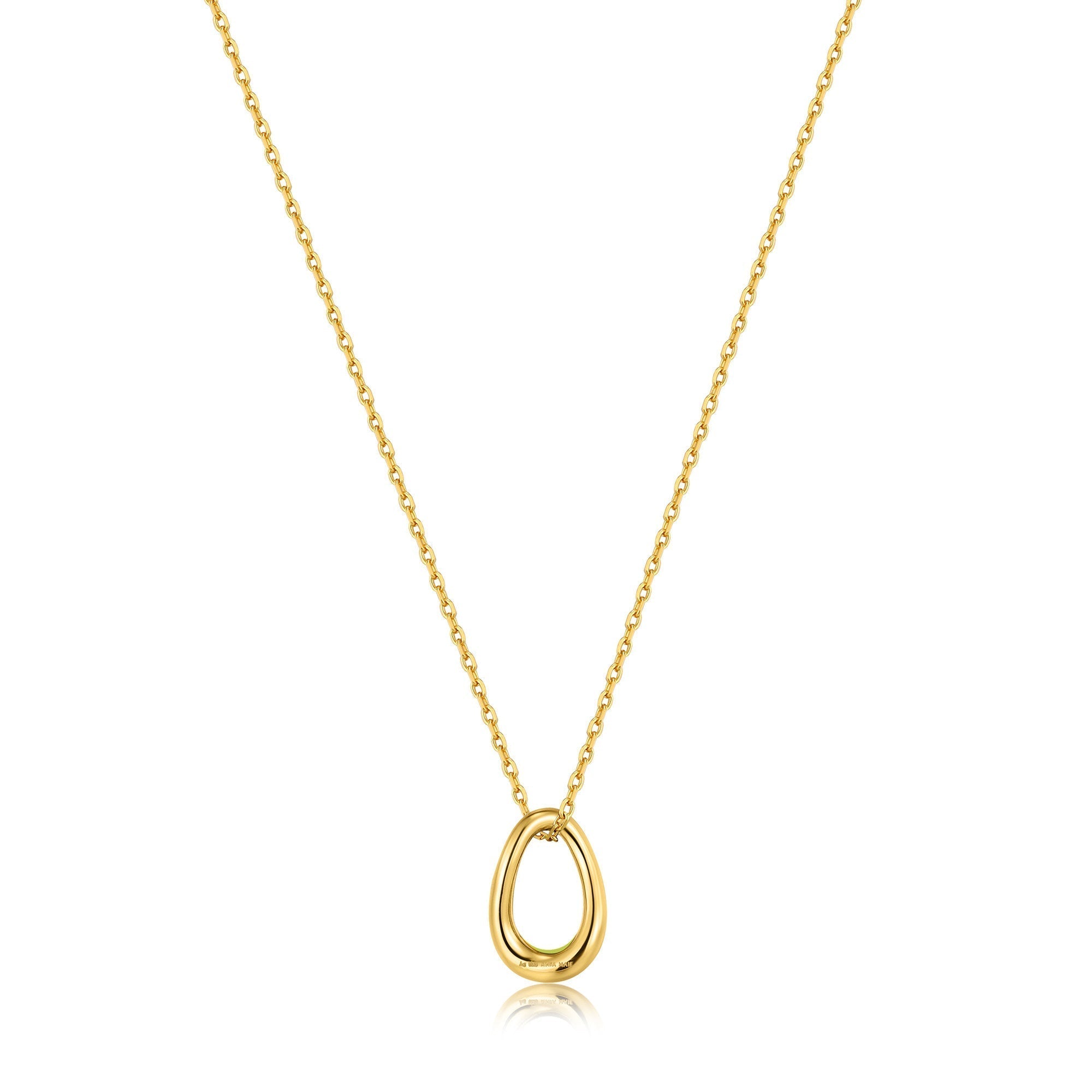 Neon Yellow Enamel Gold Twisted Pendant Necklace