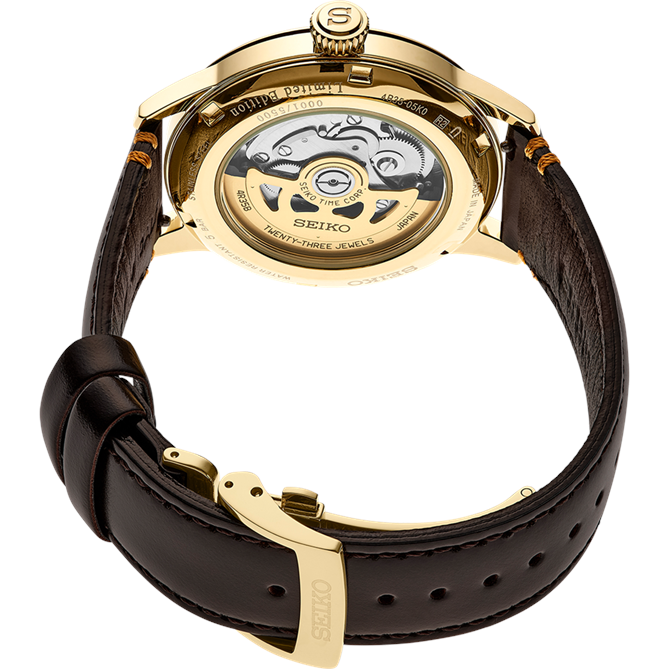 Seiko Presage Limited Edition Gold Face Watch SRPH78J