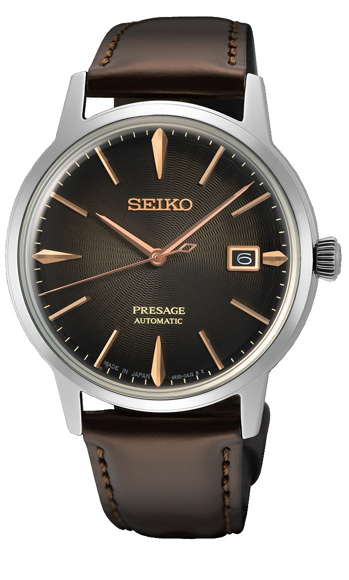 Seiko Presage Cocktail Time Automatic 50M Brown Dial Mens Watch SRPJ17