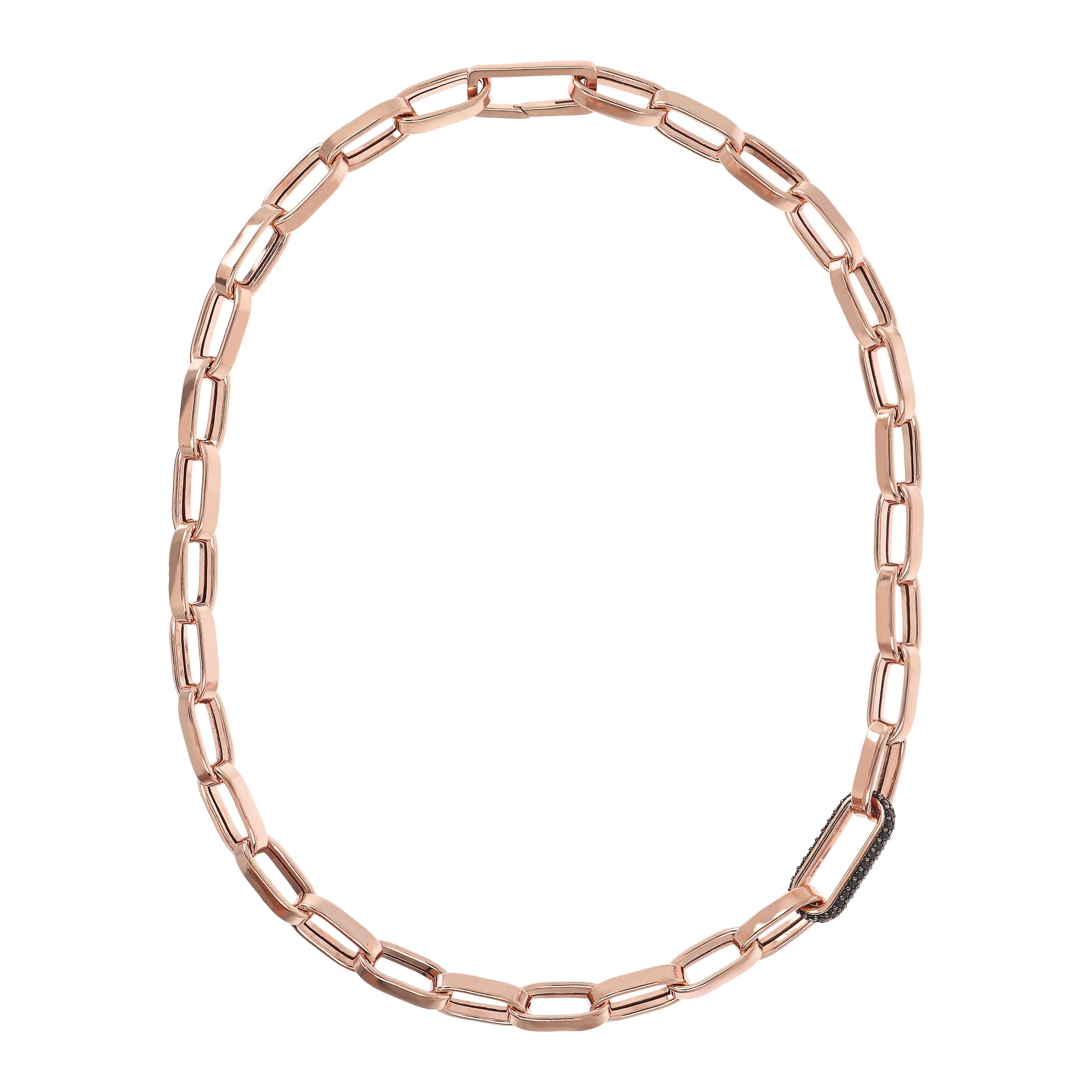Bronzallure Bold Forzatina Chain Necklace with Pave Detail