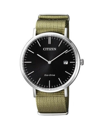 Citizen Eco-Drive Au1080-38E Silver Cloth Japanese Quartz Fashion Mens Watch