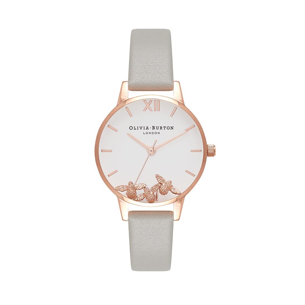 Olivia Burton Queen Bee Grey Dial & Rose Gold Women’s Watch Olivia Burton Queen Bee Midi Dial Watch - Grey & Rose Gold main image 4