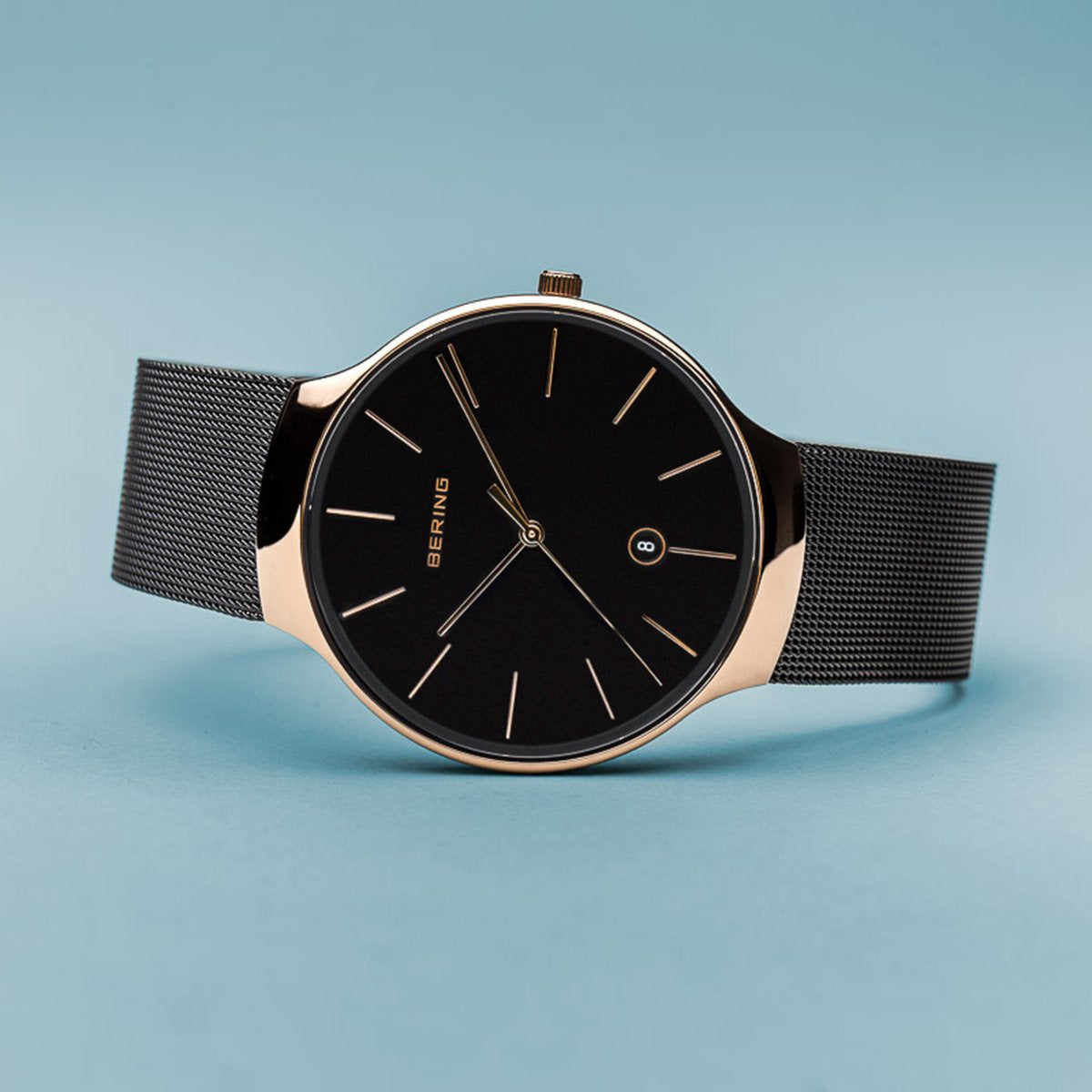 Bering Classic Collection 38mm Black Milanese Strap