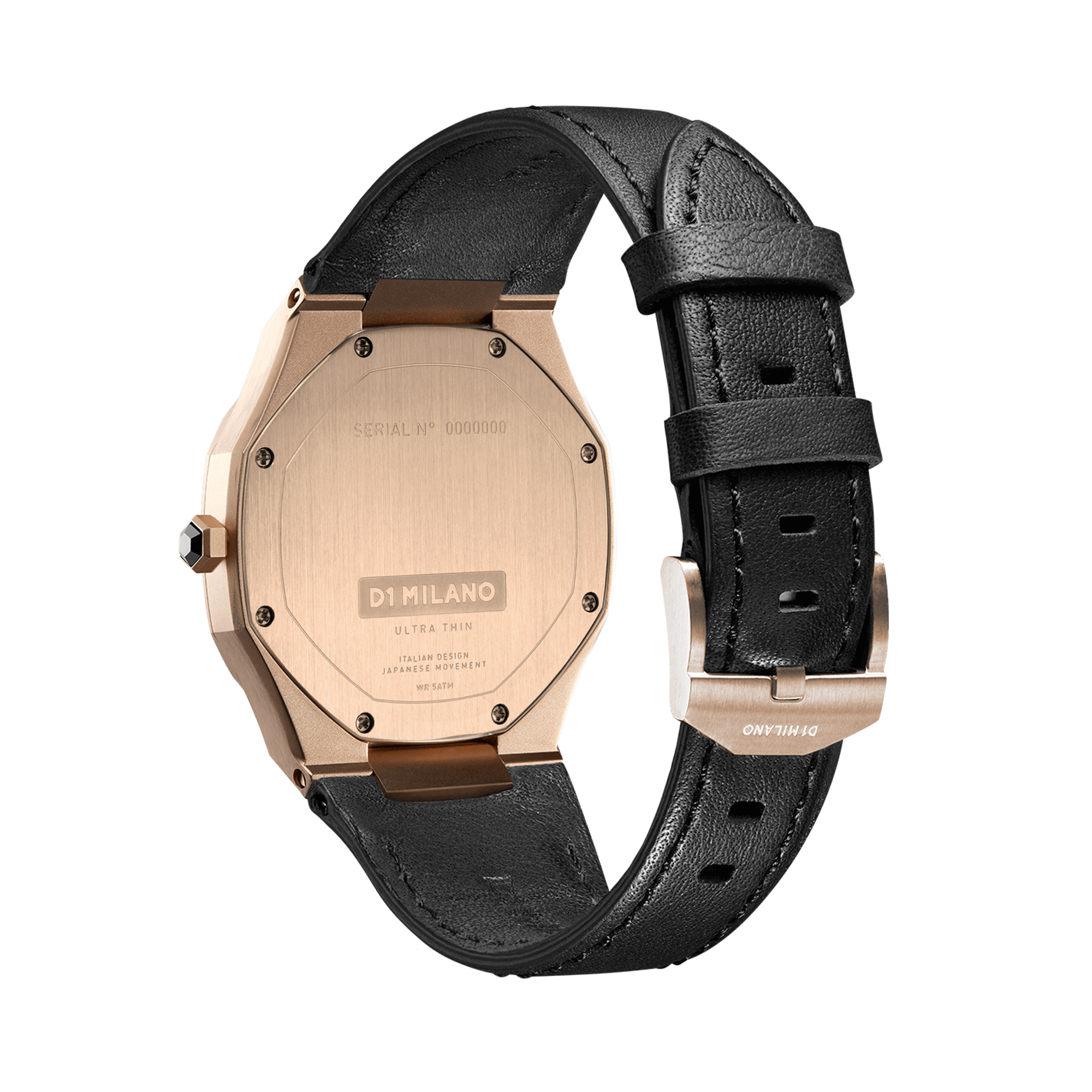 D1 Milano Ultra Slim 40mm Rose Gold Leather Watch