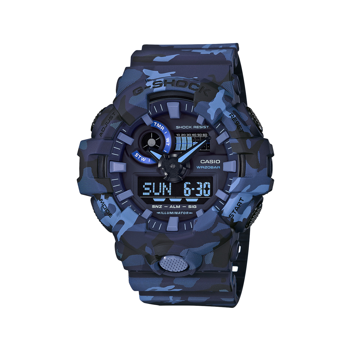 G-Shock Analog-Digital Blue Camo Men's Watch GA700CM-2A