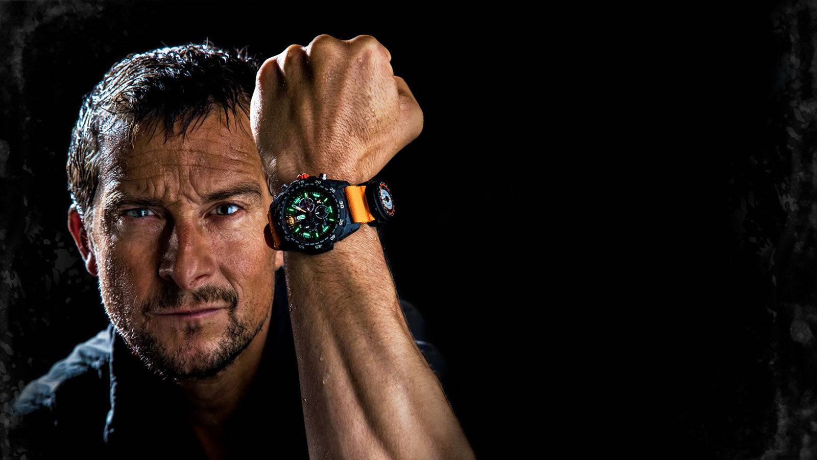 Luminox Bear Grylls Survival chronograph worn on the wrist