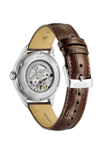 Citizen Mechanical NH8410-08B cream dial brown leather lifestyle image