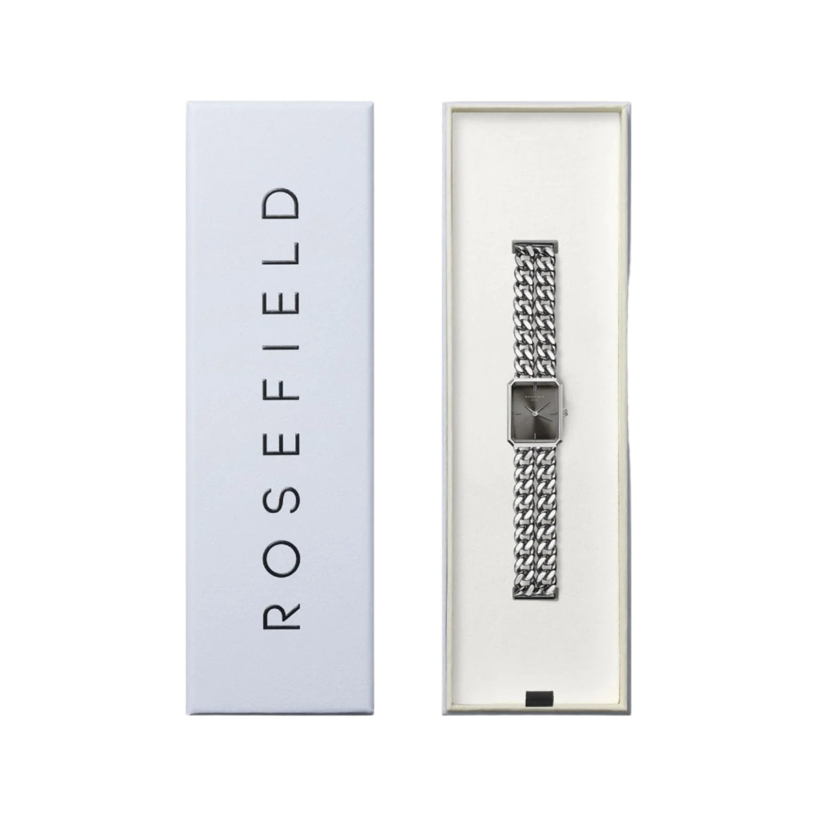 Rosefield Octagon XS Black Dial Stainless Steel Watch SGSSS-O78