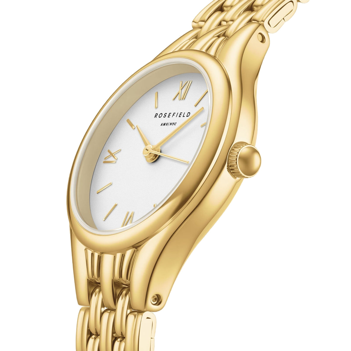 Rosefield Muse White Dial Gold Bracelet Watch MUWGSG-MU01