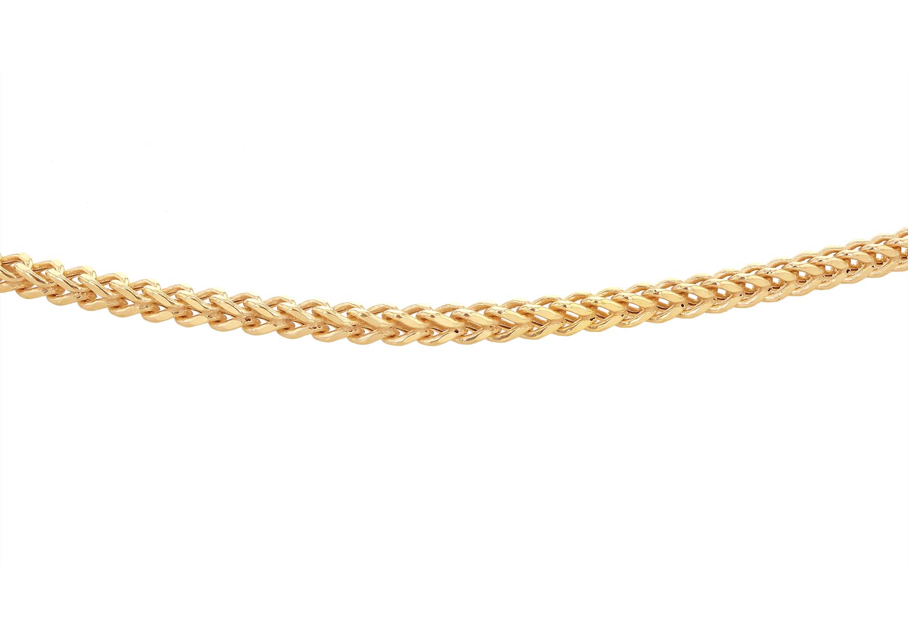 9K Yellow Gold Square Spiga Chain 55 cm Elegant Modern Design