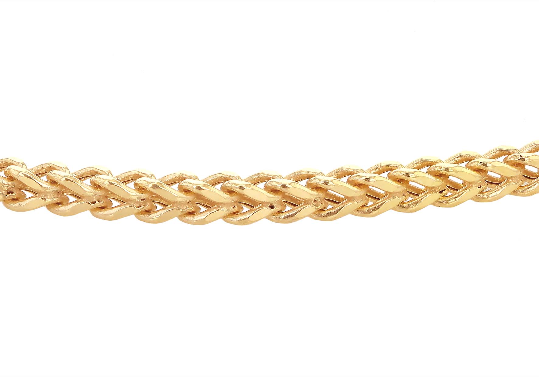9K Yellow Gold Square Spiga Chain 55 cm Elegant Modern Design