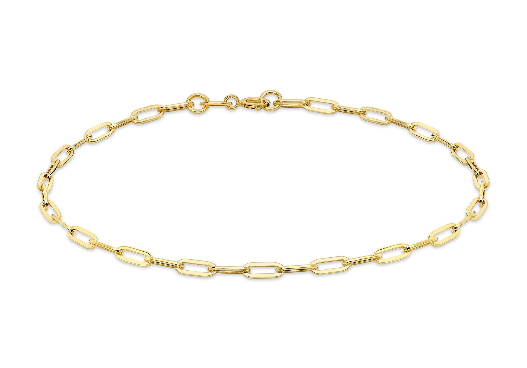 9K Yellow Gold Paper Chain Bracelet Elegant Contemporary Design