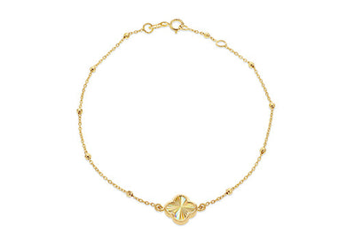 9K Yellow Gold Rainbow Petal Bracelet 17.8-19cm