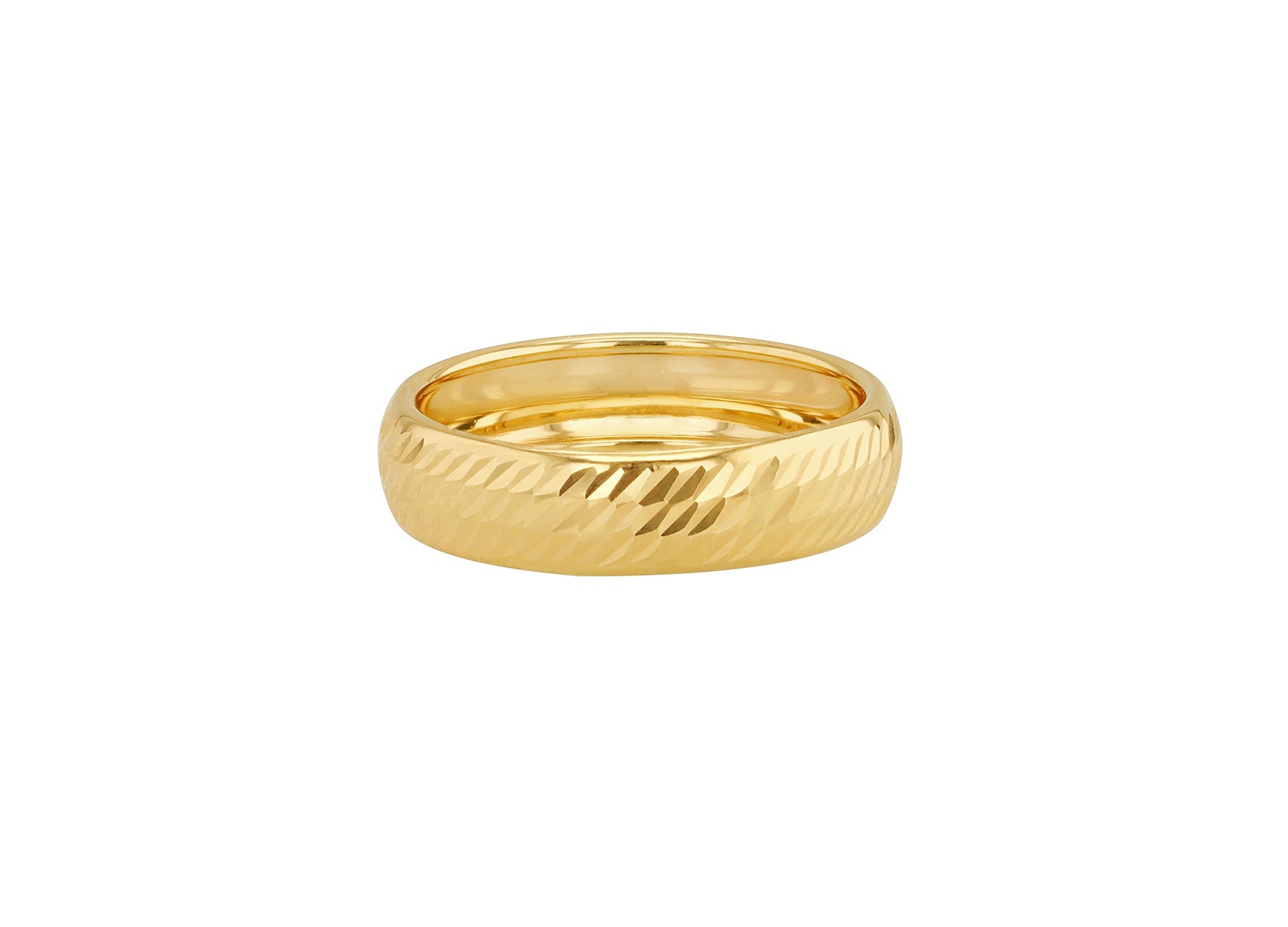 9K Yellow Gold Diamond-Cut Ring Elegant Contemporary Jewelry Gift
