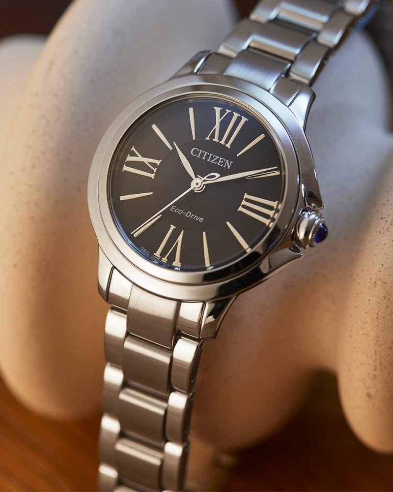 Citizen Eco-Drive L Ceci Steel Black Dial Watch EM1160-58E