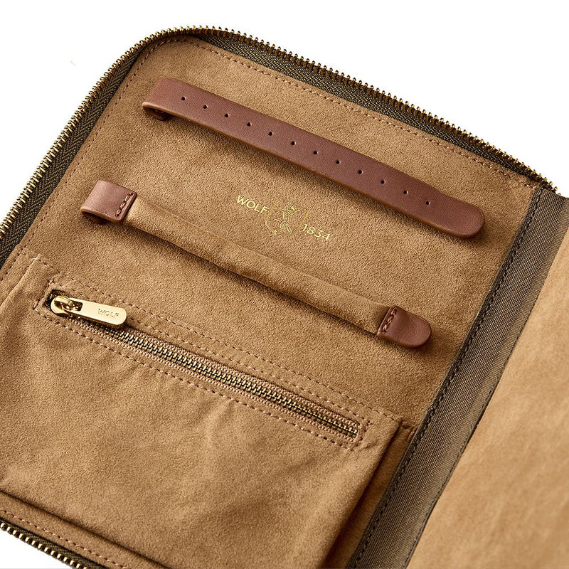 Ida Travel Zip Jewellery Portfolio Khaki 190043