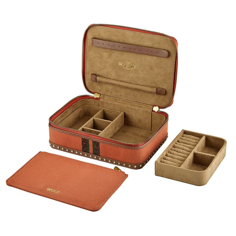 Ida Travel Zip Jewellery Case Orange 190045