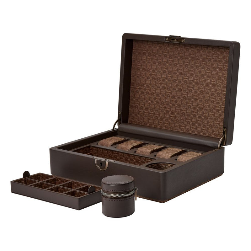 Wolf Earth 5 Piece Watch Box with Storage
