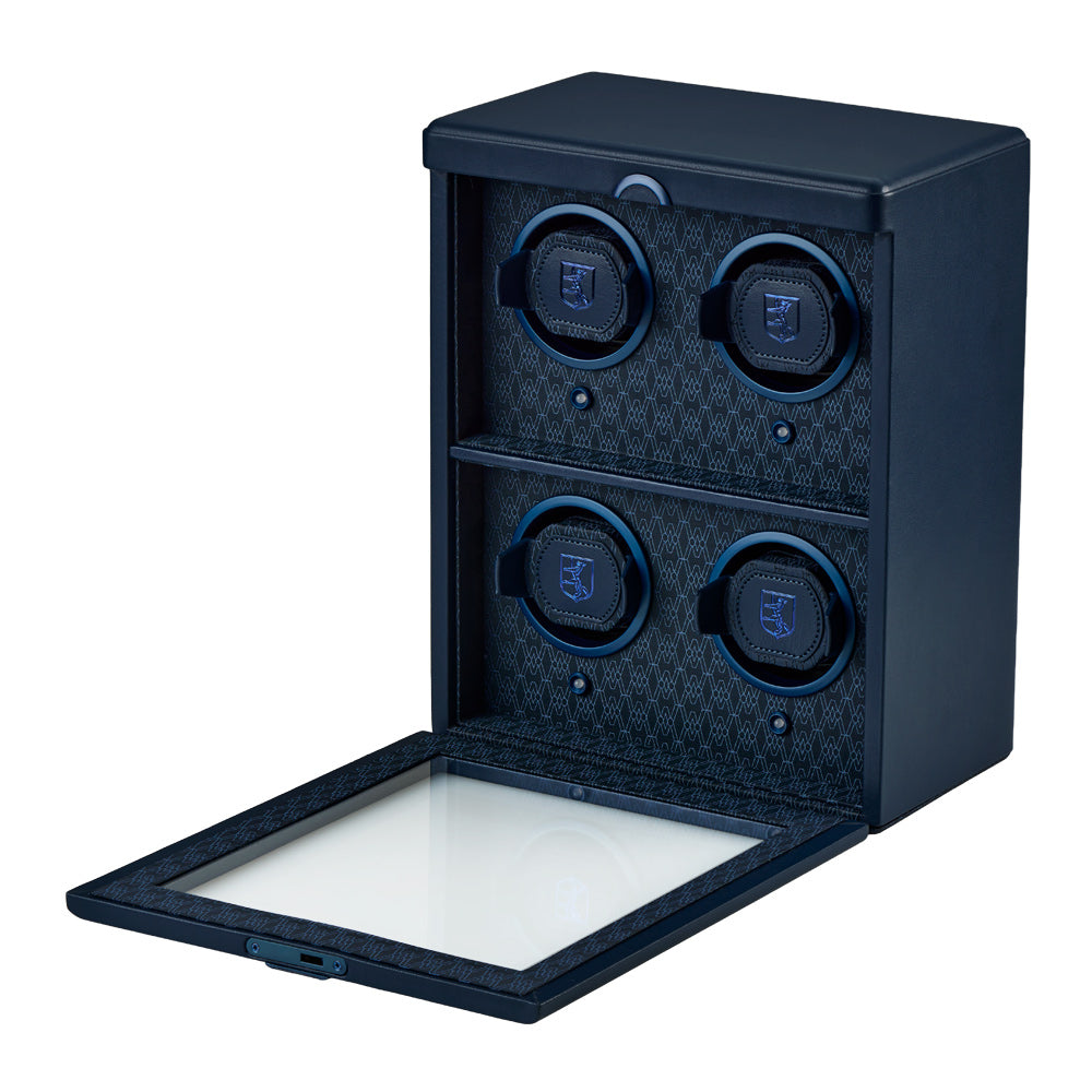 WOLF Earth 4 Piece Watch Winder in Midnight Blue