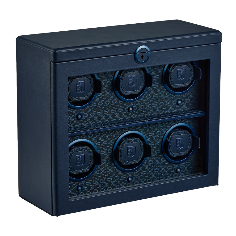 WOLF Earth 6 Piece Watch Winder in Midnight Blue