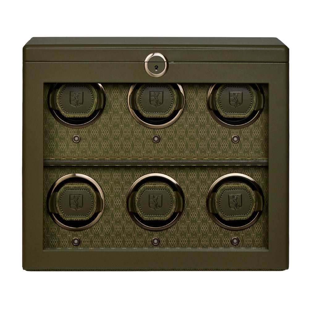 WOLF Earth 6 Piece Watch Winder in Olive