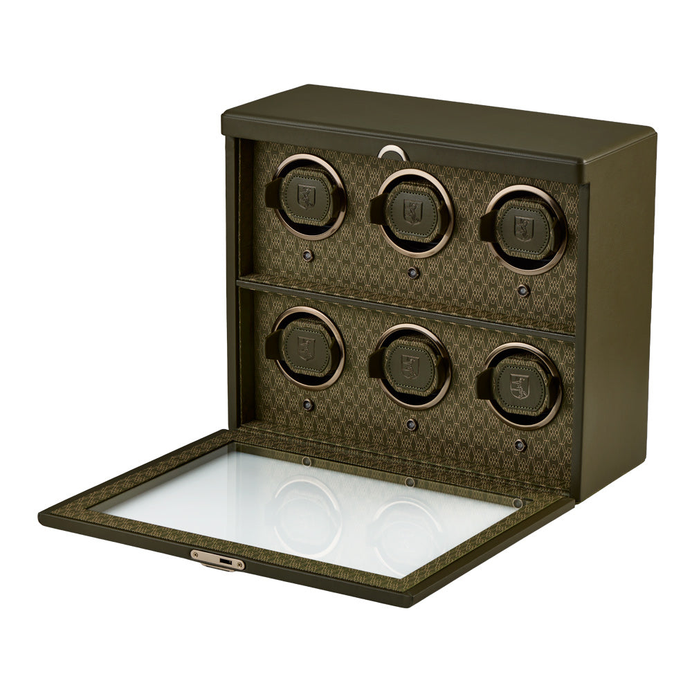 WOLF Earth 6 Piece Watch Winder in Olive